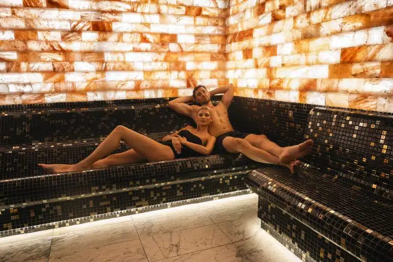 Johnstown House Hotel couple in spa steamroom